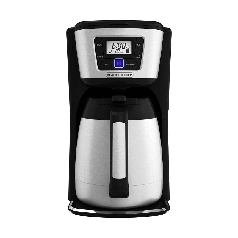 Black+Decker CM2035B Thermal Coffee Maker, 12 Cups Capacity, Black/Silver, Automatic Control