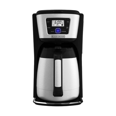Black+Decker CM2035B Thermal Coffee Maker, 12 Cups Capacity, Black/Silver, Automatic Control