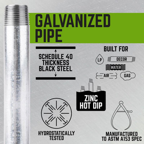STZ Industries 1/2 in. MIP each X 1/2 in. D MIP Galvanized Steel 5-1/2 in. L Nipple, Pack of 5