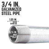STZ Industries 3/4 in. MIP each X 3/4 in. D MIP Galvanized Steel 7 in. L Nipple