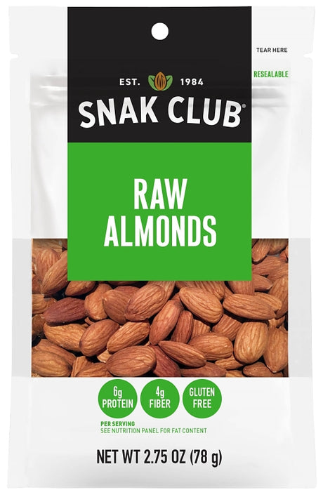 Snak Club CSU29238 Raw Almond, Pack of 6