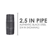 STZ Industries 3/4 in. MIP each X 3/4 in. D MIP Black Steel 2-1/2 in. L Nipple, Pack of 5