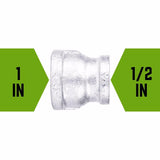 STZ Industries 1 in. FIP each X 1/2 in. D FIP Galvanized Malleable Iron Reducing Coupling