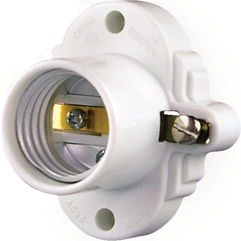 Eaton Wiring Devices S752WSP Cleat Socket, 250 V, 660 W, Thermoset Plastic Housing Material, White