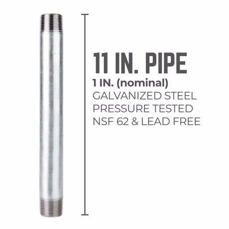 STZ Industries 1 in. MIP each X 1 in. D MIP Galvanized Steel 11 in. L Nipple