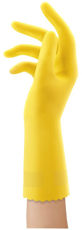 Playtex HandSaver Series 163673 Reusable Gloves, L, Latex/Neoprene/Nitrile, Yellow, Pack of 6