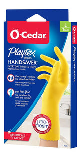 Playtex HandSaver Series 163673 Reusable Gloves, L, Latex/Neoprene/Nitrile, Yellow, Pack of 6