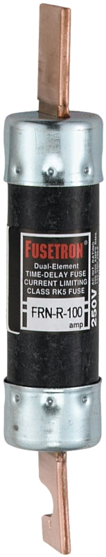Bussmann FRN-R Series FRN-R-100 Fuse, 100 A, 250 VAC, 125 VDC, 20, 200 kA Interrupt, Fiberglass Body, RK5
