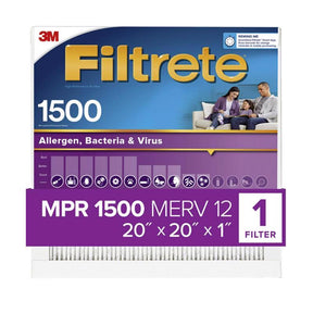 Filtrete 20 in. W X 20 in. H X 1 in. 1500 MPR Pleated Allergen Air Filter 1 pk, Pack of 4