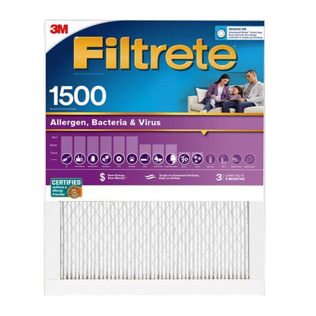 Filtrete 20 in. W X 20 in. H X 1 in. 1500 MPR Pleated Allergen Air Filter 1 pk, Pack of 4