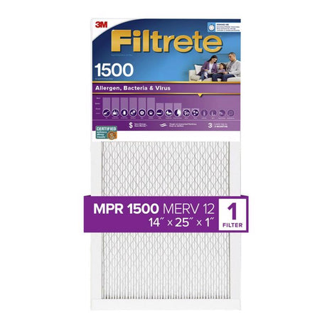 Filtrete 14 in. W X 25 in. H X 1 in. 1500 MPR Pleated Allergen Air Filter 1 pk, Pack of 4