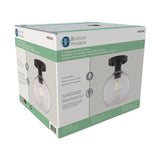 Boston Harbor OG24021 Ceiling Light, 1-Lamp, Incandescent, LED Lamp, Metal Fixture, Matte Black Fixture