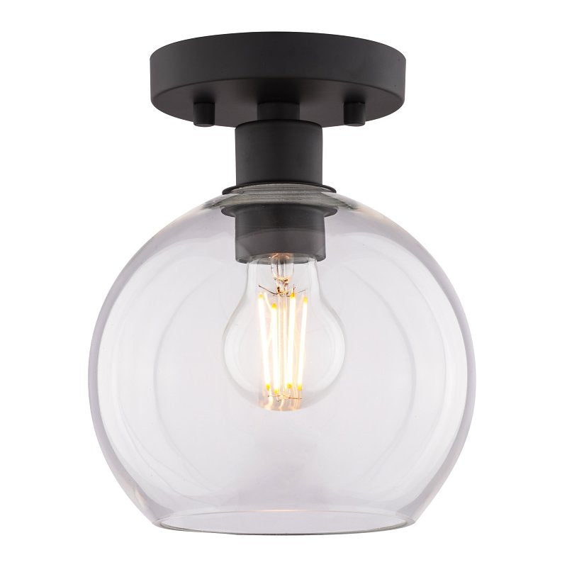 Boston Harbor OG24021 Ceiling Light, 1-Lamp, Incandescent, LED Lamp, Metal Fixture, Matte Black Fixture
