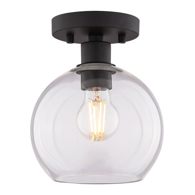 Boston Harbor OG24021 Ceiling Light, 1-Lamp, Incandescent, LED Lamp, Metal Fixture, Matte Black Fixture