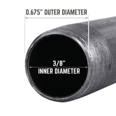 STZ Industries 3/8 in. MIP each X 3/8 in. D MIP Black Steel 4-1/2 in. L Nipple, Pack of 5