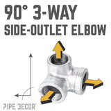 STZ Industries 1/2 in. FIP each X 1/2 in. D FIP 1/2 in. D FIP Galvanized Malleable Iron Side Out Elb