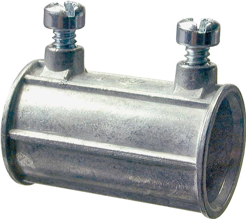 Halex 23222 EMT Coupling, 3/4 in Set Screw, Zinc - 5/BAG