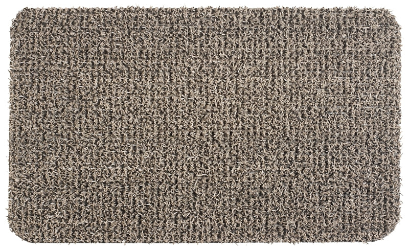 Clean Machine 10372031 Doormat, 30 in L, 18 in W, Rectangular, Medium Flair Pattern, Astroturf Surface, Earth Taupe