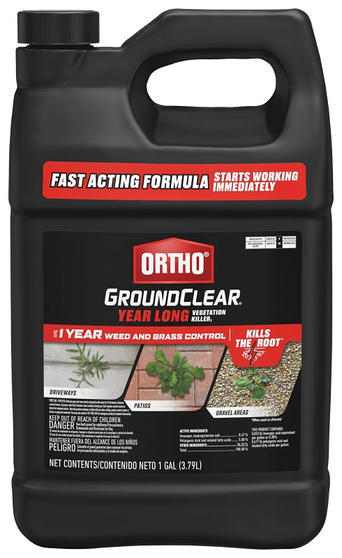 Ortho 0433710 Year Long Concentrate Vegetation Killer, Liquid, Clear Light Green, 2 gal Bottle
