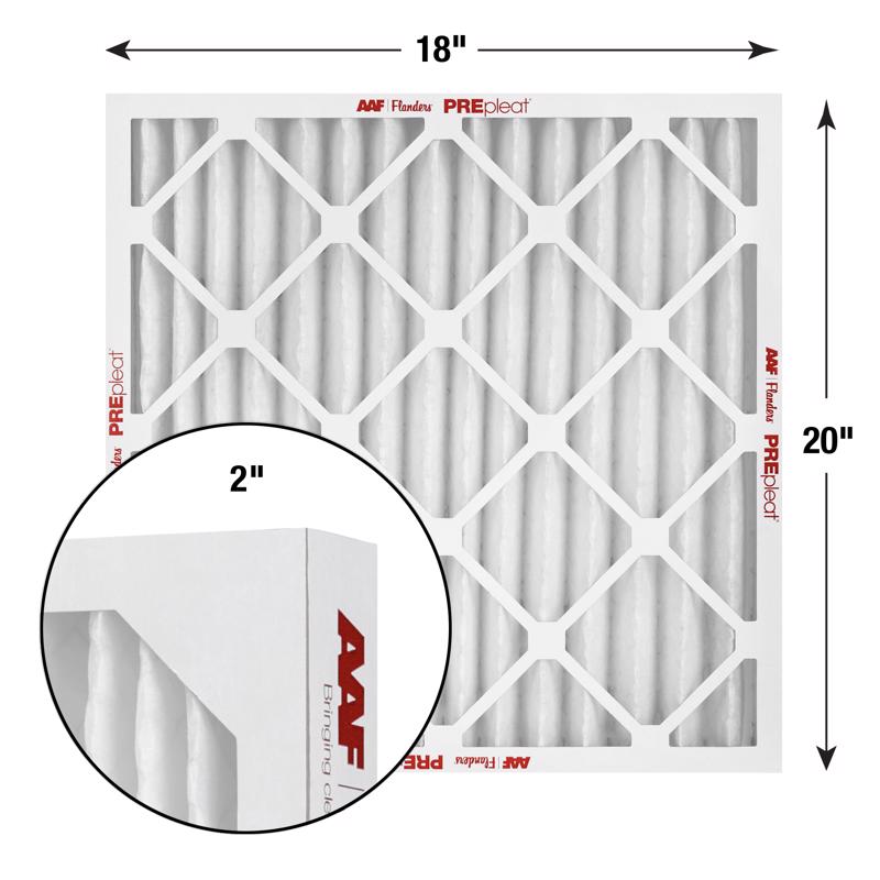 AAF Flanders PREpleat LPD SC M10 18 in. W X 20 in. H X 2 in. Synthetic 10 MERV Pleated Air Filter 1, Pack of 12