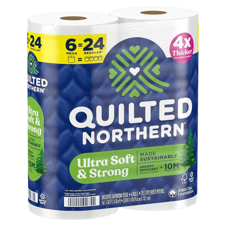 Quilted Northern 94429 Bathroom Tissue, 2-Ply, Paper, Pack of 6