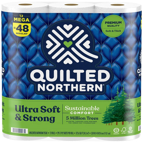 Quilted Northern 94676 Toilet Tissue, 3.8 x 4 in Sheet, Ultra Soft & Strong, 2-Ply, Paper, Pack of 4