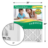 NaturalAire 25 in. W X 30 in. H X 1 in. Synthetic 8 MERV Pleated Air Filter 1 pk, Pack of 12