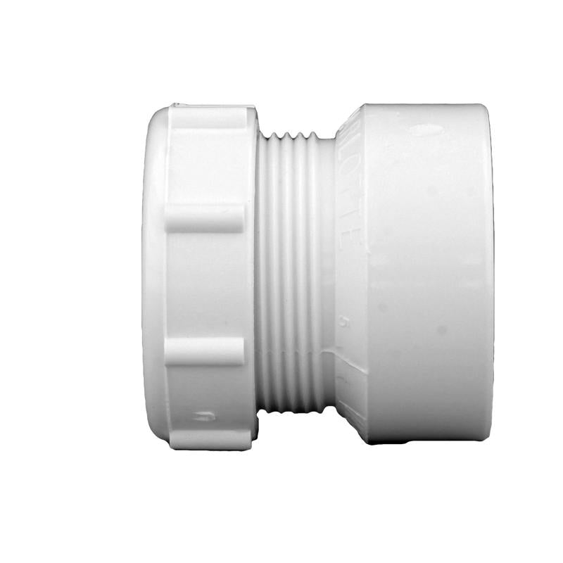 Charlotte Pipe Schedule 40 1-1/2 in. Hub X 1-1/4 in. D Slip PVC Pipe Adapter 1 pk
