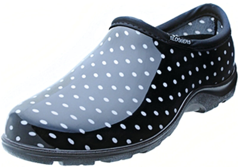 Sloggers 5113BP-07 Rain and Garden Shoes, 7, Polka Dot, Black/White, Plastic Resin Upper