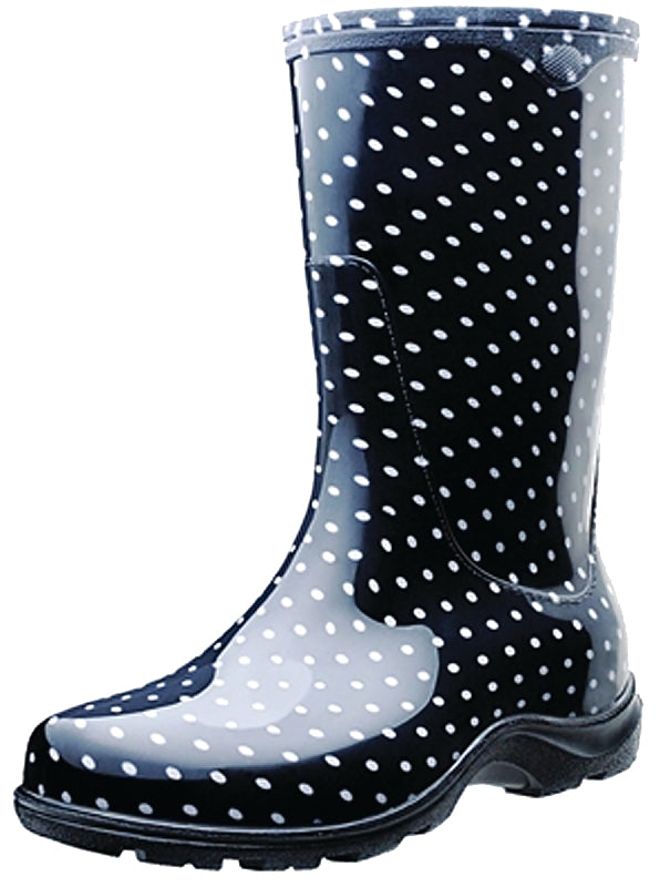 Sloggers 5013BP-07 Rain and Garden Boots, 7, Polka Dot, Black/White, Plastic Resin Upper