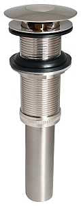Stylewise K820-76BN Pushbutton Sink Drain, 1-1/4 in Connection, Brass, Brushed Nickel