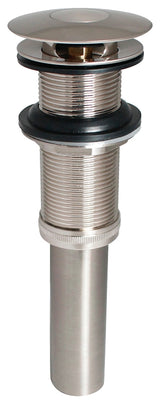 Stylewise K820-76BN Pushbutton Sink Drain, 1-1/4 in Connection, Brass, Brushed Nickel