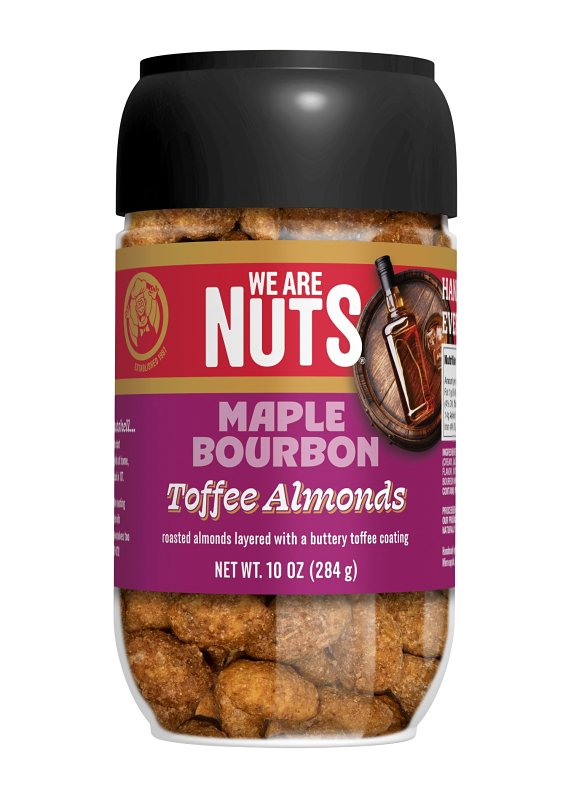 We Are Nuts 13005 Almond Snack, Maple Bourbon Toffee, 10 oz Jar, Pack of 12
