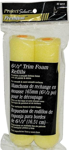Linzer RT6012 Roller Cover Refill, 3/8 in Thick Nap, 6-1/2 in L, Foam Cover