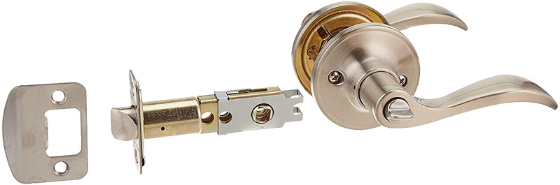 Schlage J Series J40VSEV619 Privacy Lever, Mechanical Lock, Satin Nickel, Metal, Residential, 3 Grade, ADA Compliant