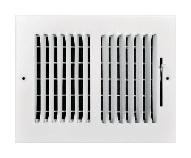 Tru Aire 6 in. H X 8 in. W 2-Way Powder Coat White Steel Wall/Ceiling Register