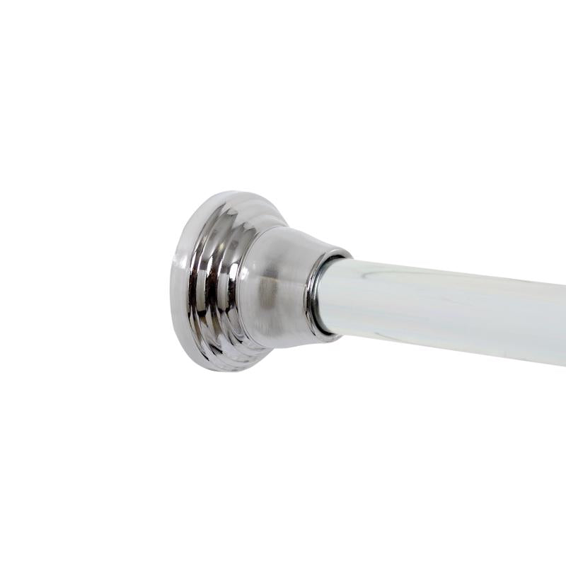 Zenna Home NeverRust Shower Curtain Rod 72 in. L Chrome Silver