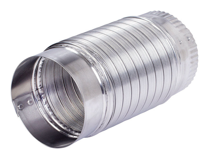 Ace 2 ft. L X 4 in. D Silver/White Aluminum Semi-Rigid Vent Duct, Pack of 6