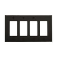 Eaton Wiring Devices PJ264BK Wallplate, 4.87 in L, 8.56 in W, 4-Gang, Polycarbonate, Black, High-Gloss, Pack of 10