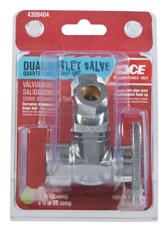 Ace FIP Compression Brass Dual Shut-Off Valve