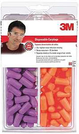 3M 7000122742 Disposable Ear Plugs, 32 dB NRR, Foam, Orange/Purple