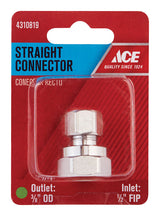 Ace 1/2 in. FPT X 3/8 in. D Compression Brass Straight Connector
