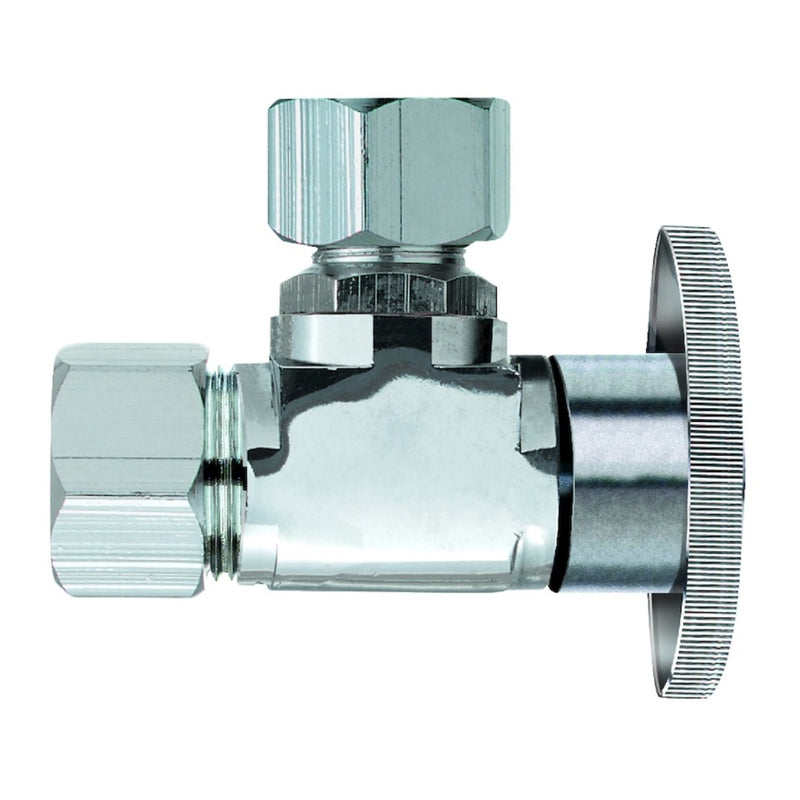 Keeney 5/8 in. Compression in. X 1/2 in. Compression Brass Angle Valve