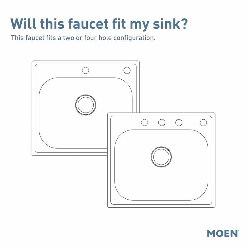 Moen Torrance One Handle Stainless Steel Kitchen Faucet Side Sprayer Included