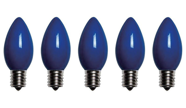 Santas Forest 25984 LED Filament Retro Replacement Bulb, Opaque, C9, Blue