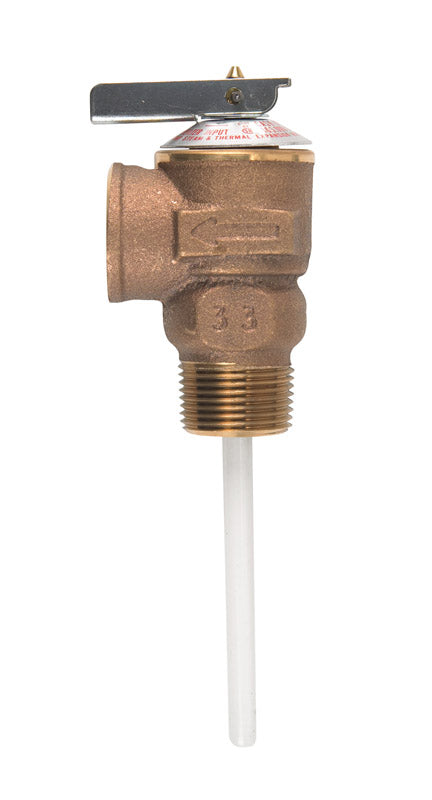 Cash Acme MNPT Bronze Temperature and Pressure Relief Valve FNPT