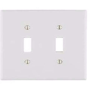 Leviton Antimicrobial Powder Coated White 2 gang Thermoset Plastic Toggle Wall Plate 1 pk