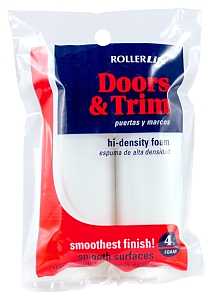 RollerLite 4FOAMQD Mini Roller Cover Refill, White, 4 in L, Foam Cover, 2/PK