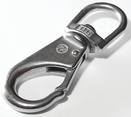 Baron 251S-2 Bolt Snap, 551 lb Working Load, Stainless Steel, Nickel-Plated