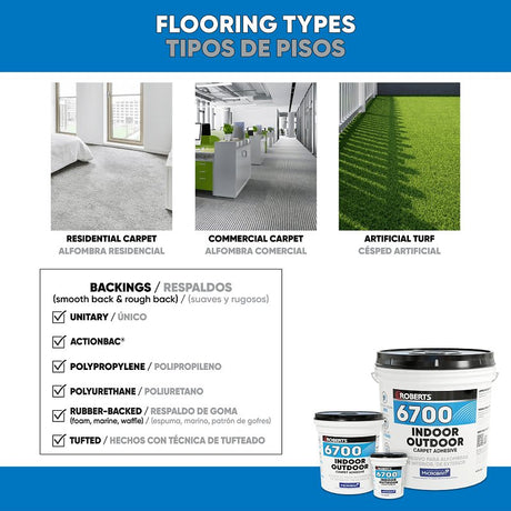 Roberts 6700-1 Carpet Adhesive, Cream, 1 gal, Pail, Pack of 4